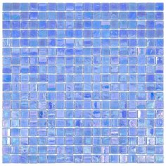 NB-BL555 Мозаика одноцветная чип 15 стекло Alma Mono Color голубой квадрат глянцевый перламутр