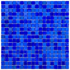 N68 Мозаика одноцветная чип 15 стекло Alma Mono Color синий темный квадрат глянцевый