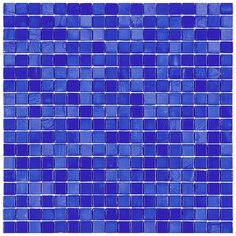 NC323 Мозаика одноцветная чип 15 стекло Alma Mono Color синий темный квадрат глянцевый