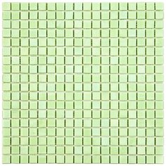 N081 Мозаика одноцветная чип 15 стекло Alma Mono Color зеленый светлый квадрат глянцевый