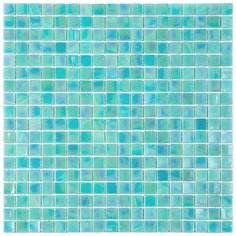 NB-GN428 Мозаика для кухонного фартука одноцветная чип 15 стекло Alma Mono Color зеленый аквамарин перламутр