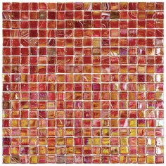 NB908 Мозаика одноцветная чип 15 стекло Alma Mono Color оранжевый красный квадрат глянцевый перламутр
