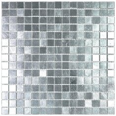 FG01-20S Мозаика с имитацией белого золота FGold серебряный квадрат глянцевый Alma