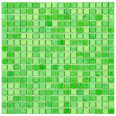 N28 Мозаика одноцветная чип 15 стекло Alma Mono Color зеленый квадрат глянцевый