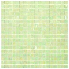 NN83 Мозаика одноцветная чип 15 стекло Alma Mono Color зеленый светлый квадрат глянцевый перламутр
