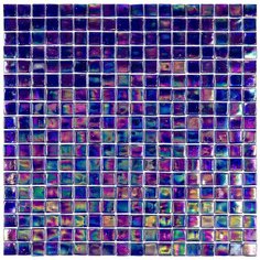 NB24-m Мозаика одноцветная чип 15 стекло Alma Mono Color синий фиолетовый квадрат глянцевый перламутр