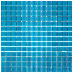 TN09 Мозаика одноцветная чип 20 стекло Alma Mono Color голубой синий квадрат глянцевый