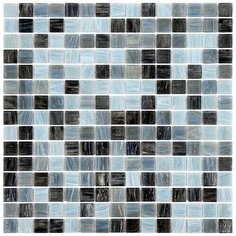 MIX20-GR728 Halifax Мозаика смешанного цвета чип 20 стекло Alma Mix голубой черный квадрат глянцевый