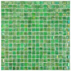 NG24 Мозаика одноцветная чип 15 стекло Alma Mono Color зеленый темный квадрат глянцевый перламутр