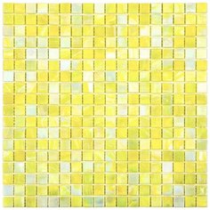 ND908 Мозаика одноцветная чип 15 стекло Alma Mono Color желтый квадрат глянцевый перламутр