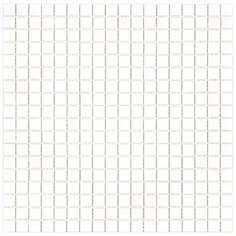 N17 Мозаика одноцветная чип 15 стекло Alma Mono Color белый квадрат глянцевый