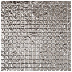 BMS02 Мозаика одноцветная чип 15 стекло Alma Mono Color серебро квадрат