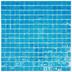PE-BL513 Мозаика одноцветная чип 20 стекло Alma Mono Color голубой квадрат глянцевый перламутр