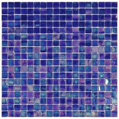 NB-BL565 Мозаика одноцветная чип 15 стекло Alma Mono Color синий квадрат глянцевый перламутр