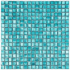 NB-GN431 Мозаика одноцветная чип 15 стекло Alma Mono Color аквамарин квадрат глянцевый