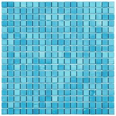 N13 Мозаика одноцветная чип 15 стекло Alma Mono Color голубой квадрат глянцевый