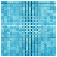 N13 Мозаика одноцветная чип 15 стекло Alma Mono Color голубой квадрат глянцевый