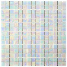 PB109 Мозаика одноцветная чип 20 стекло Alma Mono Color белый светлый квадрат глянцевый перламутр