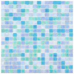 03-Ascella-m Мозаика смешанного цвета чип 15 стекло Alma Mix голубой квадрат глянцевый перламутр
