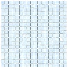 N71 Мозаика одноцветная чип 15 стекло Alma Mono Color голубой светлый квадрат глянцевый