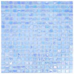 NB-BL554 Мозаика одноцветная чип 15 стекло Alma Mono Color голубой квадрат глянцевый перламутр