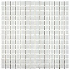 TS01 Мозаика одноцветная чип 20 стекло Alma Mono Color белый светлый квадрат глянцевый