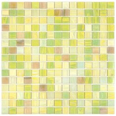 Chartreuse-m Мозаика для бассейна смешанного цвета чип 20 стекло Alma Mix зеленый светлый квадрат глянцевый