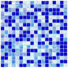 MIX15-BL573 Aquarius Мозаика смешанного цвета чип 15 стекло Alma Mix синий квадрат глянцевый перламутр