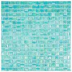 NB-GN424 Мозаика одноцветная чип 15 стекло Alma Mono Color аквамарин квадрат глянцевый перламутр