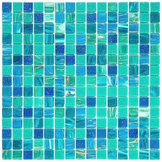 MIX20-GN450 Lagoon Мозаика смешанного цвета чип 20 стекло Alma Mix аквамарин голубой квадрат перламутр