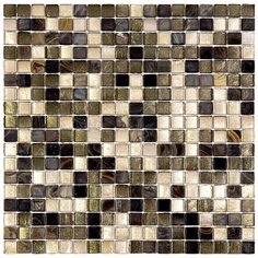 02-Altair Мозаика смешанного цвета чип 15 стекло Alma Mix коричневый квадрат