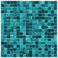 NB-GN435 Мозаика одноцветная чип 15 стекло Alma Mono Color аквамарин квадрат глянцевый