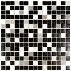 Day&Night MIX 7 Мозаика из цветного стекла Alma белый серый черный квадрат