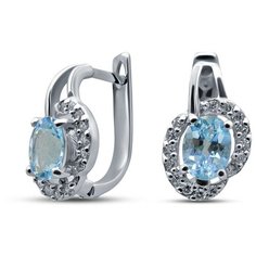 Silver WINGS Серьги из серебра с топазом, фианитами 020045-295-136-1