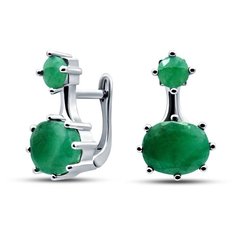 Silver WINGS Серьги из серебра с изумрудом 22knys2236-155