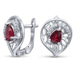 Silver WINGS Серьги из серебра рубин, 22knys2134-155