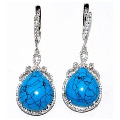 Silver WINGS Серьги из серебра, бирюза, 22se000848c-1-96