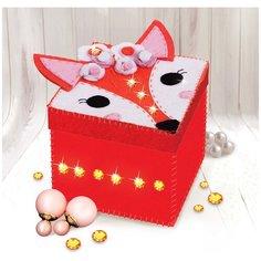 Шкатулка из фетра Лиса с объемными элементами Арт Узор