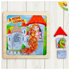 849705 Лесная мастерская Конструктор магнитный в деревянной рамке "В мире сказок", 7 элементов