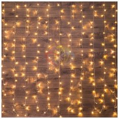 Гирлянда Светодиодный Дождь 1.5х1м свечение с динамикой прозрачный провод 220В тепло-белый Neon Night