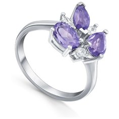 Silver WINGS Кольцо 21knys1520-155 с аметистом, размер 16