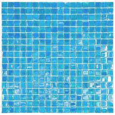 NB310-m Мозаика одноцветная чип 15 стекло Alma Mono Color голубой квадрат глянцевый перламутр