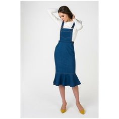 Джинсовый сарафан миди с воланом SS18-35-0682-FS Синий 42 T Skirt