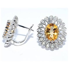 Silver WINGS Серьги из серебра цитрин, 22vsffa00495-19