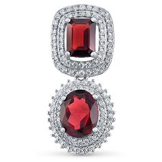 Silver WINGS Подвеска из серебра гранат, куб.цирконий 23knys1437-155