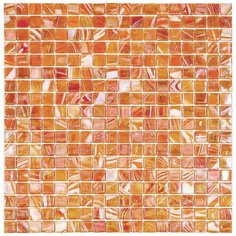 NB820 Мозаика одноцветная чип 15 стекло Alma Mono Color оранжевый квадрат глянцевый перламутр