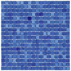 N15 Мозаика одноцветная чип 15 стекло Alma Mono Color синий квадрат глянцевый