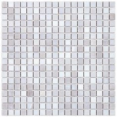N23 Мозаика одноцветная чип 15 стекло Alma Mono Color белый светлый квадрат глянцевый