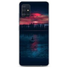 Силиконовый чехол "Лодка в закате" на Samsung Galaxy A51 / Самсунг Гэлакси А51 Case Place