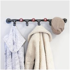 Настенная вешалка для одежды в индустриальном стиле, лофт Декор Цех